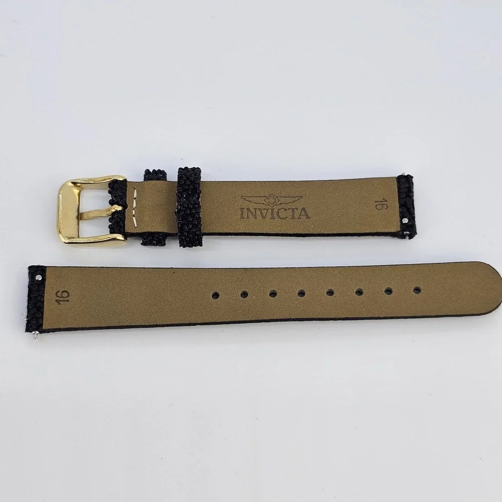 5X Invicta 16MM Multicolors Genuine Leather Band Straps Gold Buckle‎